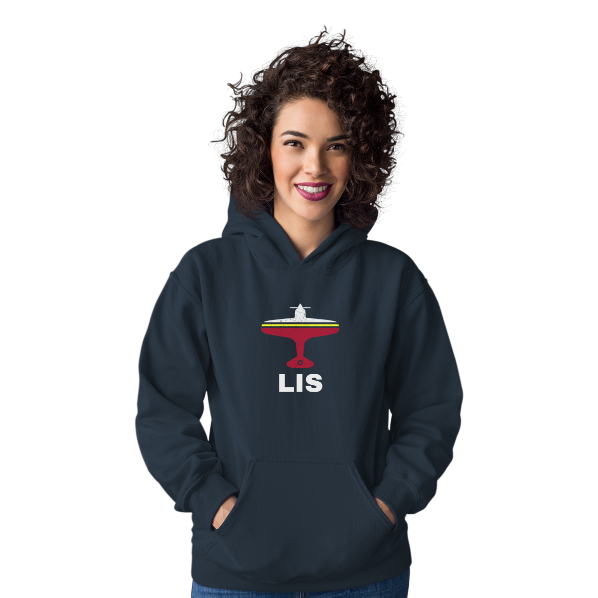 Fly Lisbon LIS Airport Unisex Hoodie | Navy