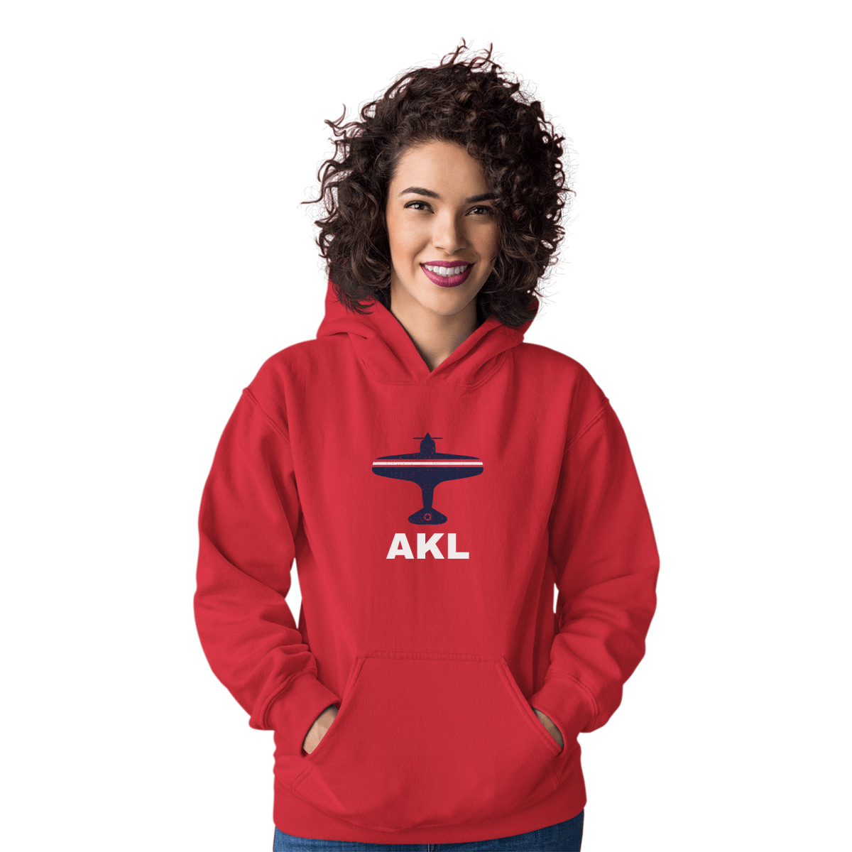 Fly Auckland AKL Airport Unisex Hoodie | Red
