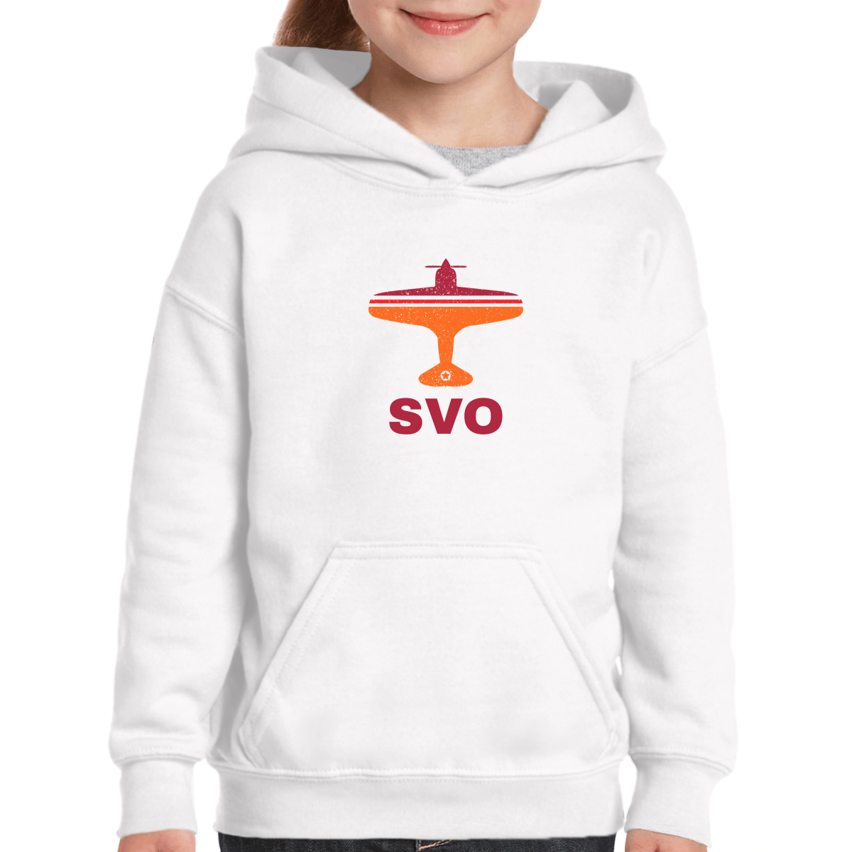 Fly Moscow SVO Airport Kids Hoodie | White