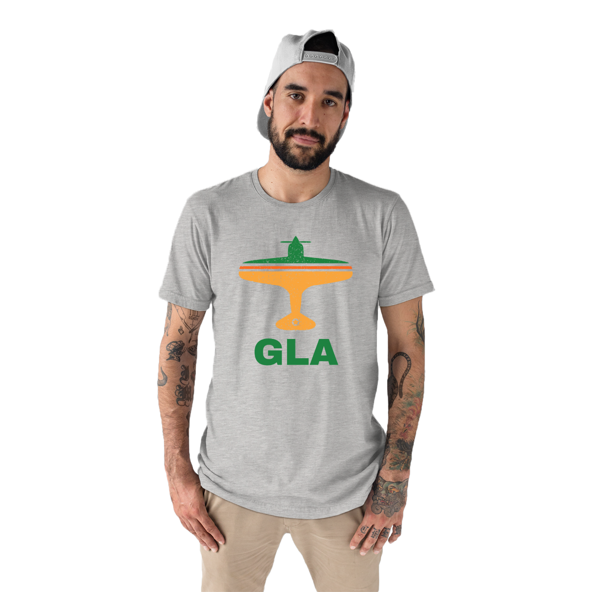 Fly Glasgow GLA Airport Men's T-shirt | Gray