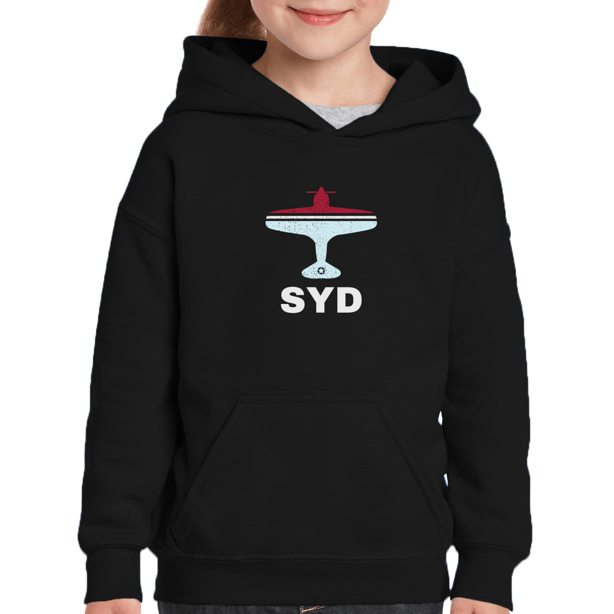 Fly Sydney SYD Airport  Kids Hoodie | Black