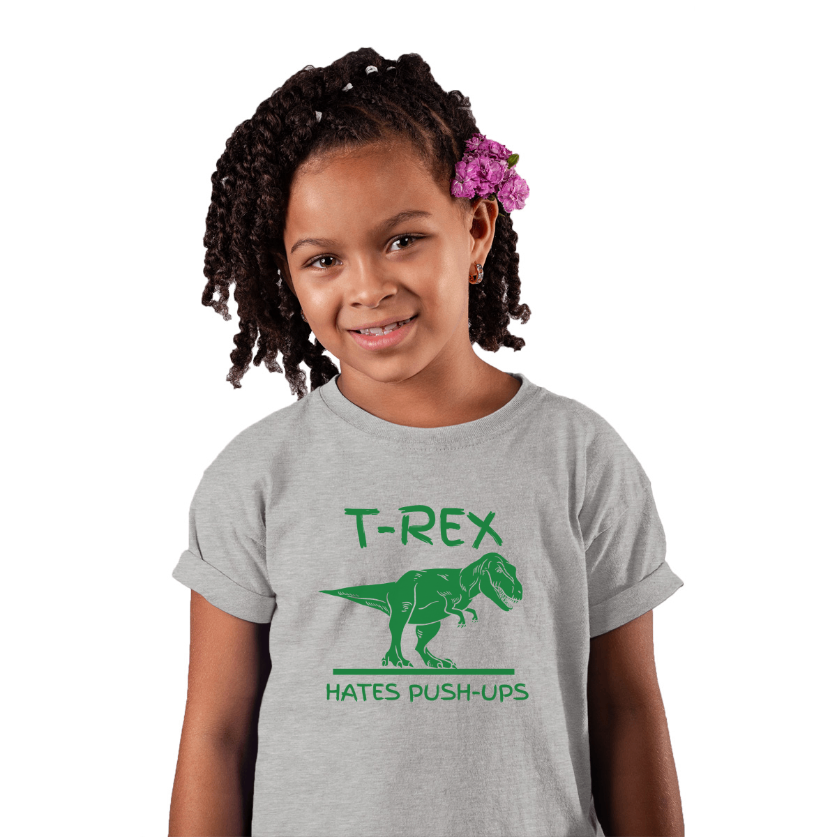 T-Rex Hates Push-ups  Toddler T-shirt | Gray