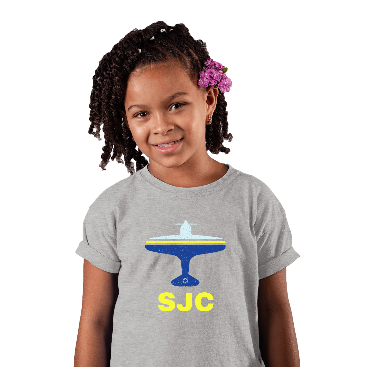 Fly San Jose SJC Airport Kids T-shirt | Gray