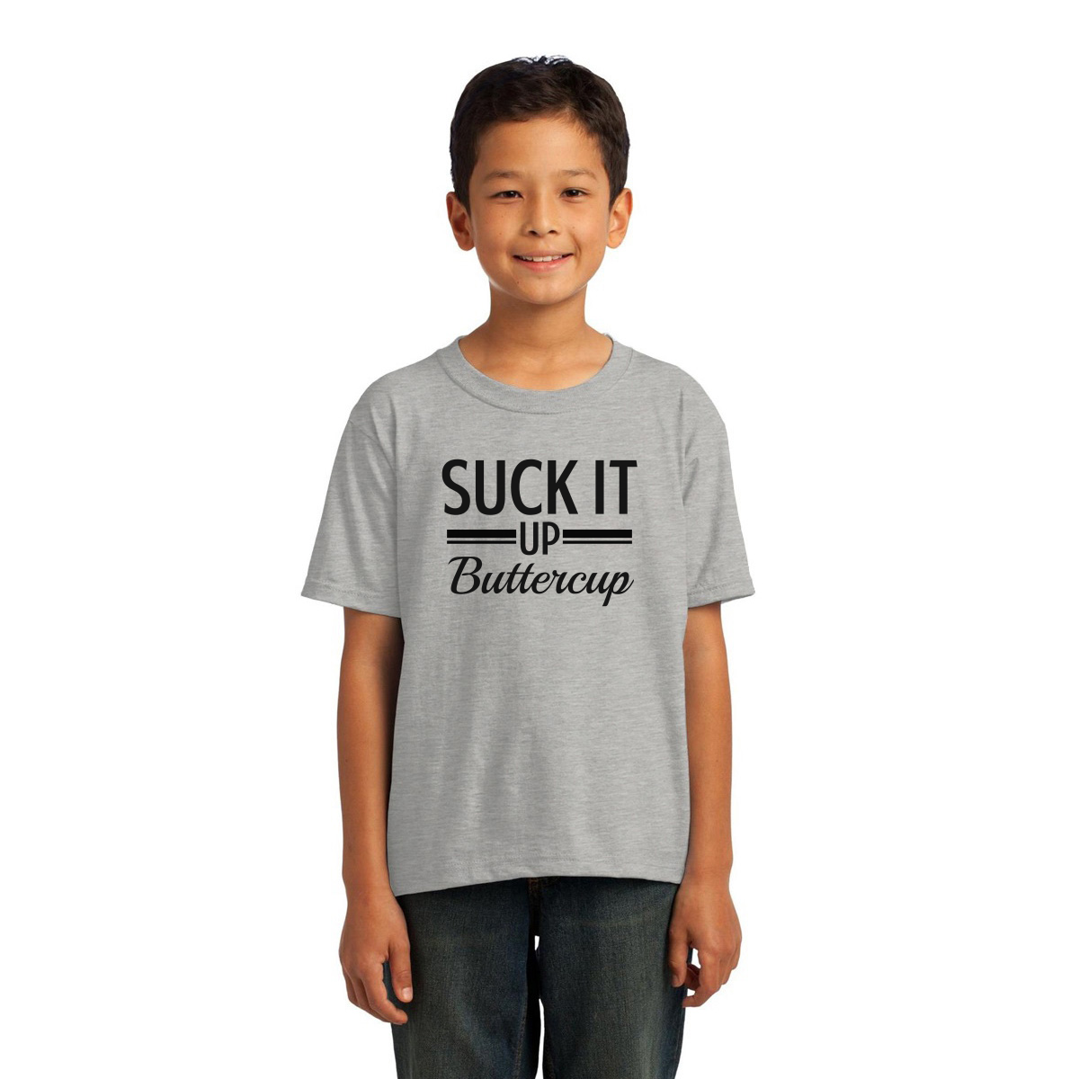 Suck It Up Buttercup Kids T-shirt | Gray
