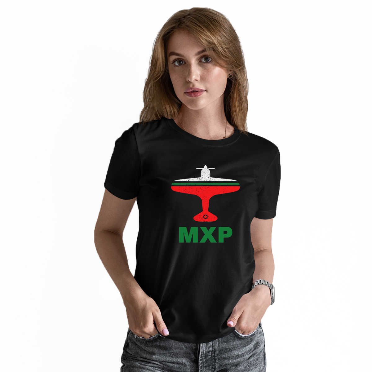 Fly Milan MXP Airport Women's T-shirt | Black