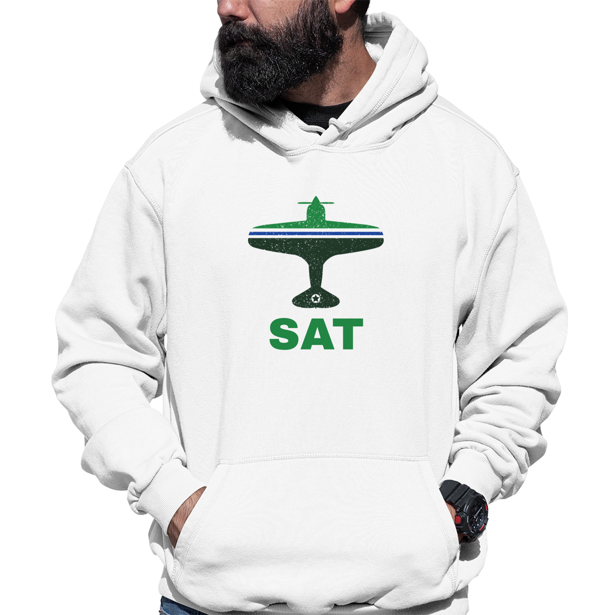 Fly San Antonio SAT Airport  Unisex Hoodie | White