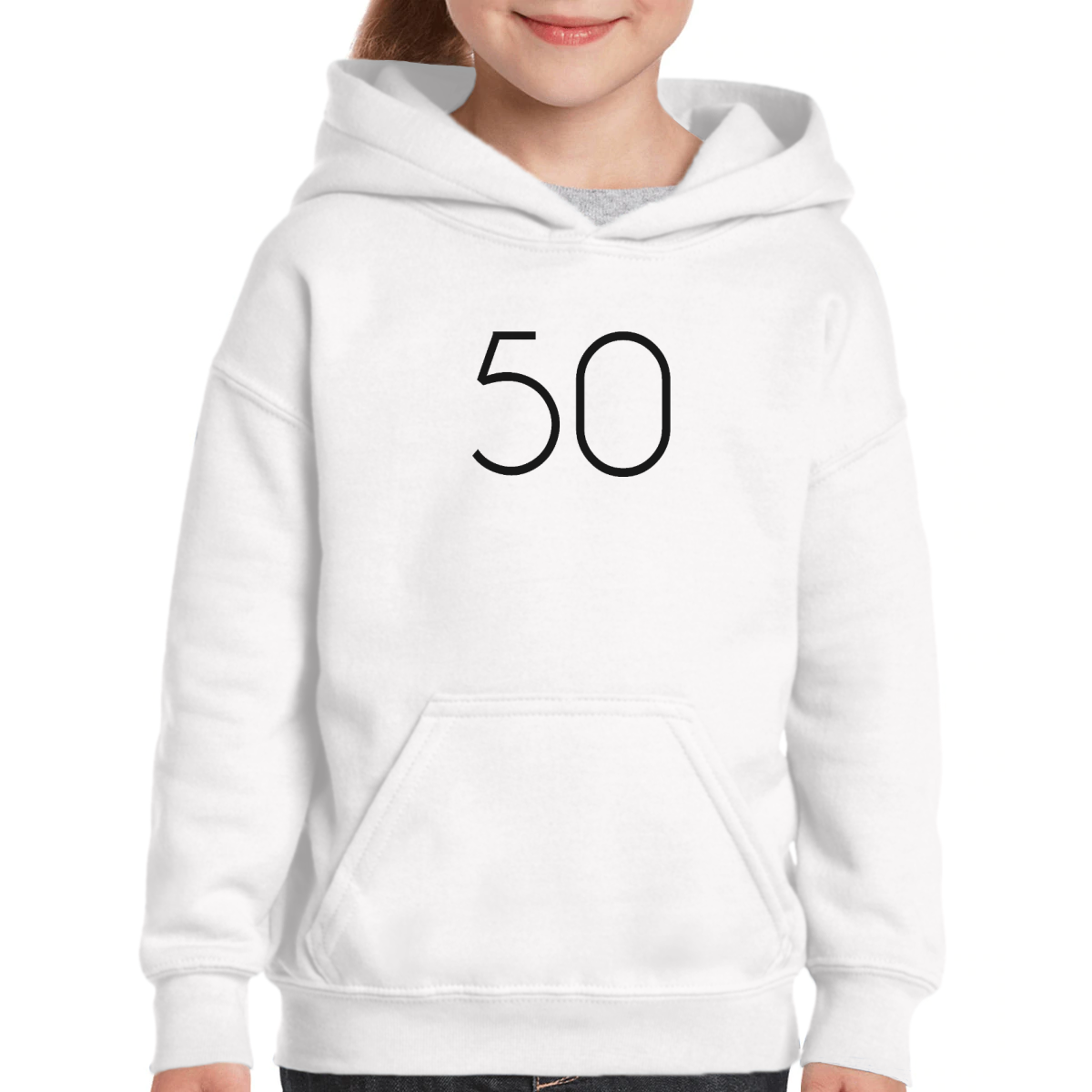 Simple 50 Kids Hoodie | White
