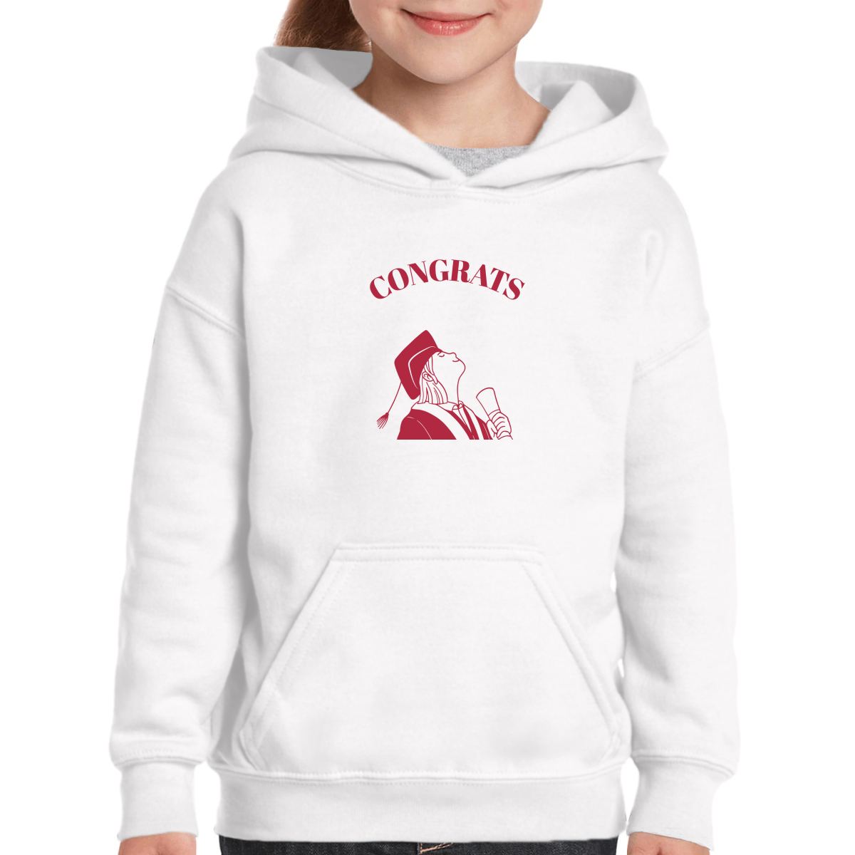 Congrats You Did It! Kids Hoodie | White