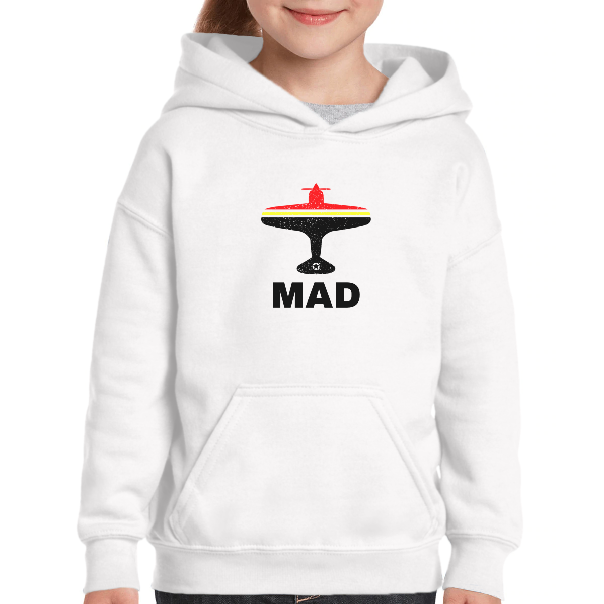Fly Madrid MAD Airport Kids Hoodie | White