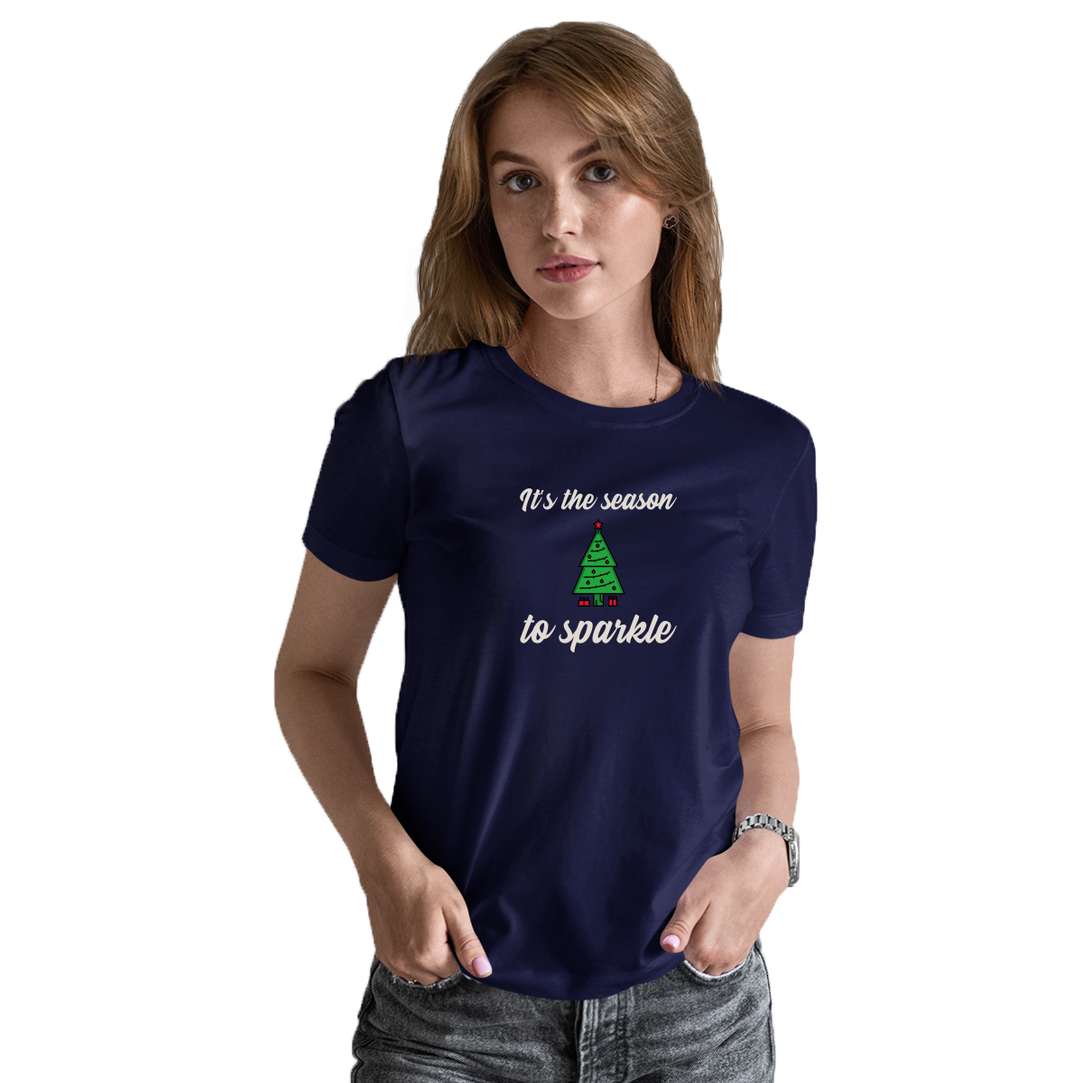 It is the Season to Sparkle Women's T-shirt | Navy