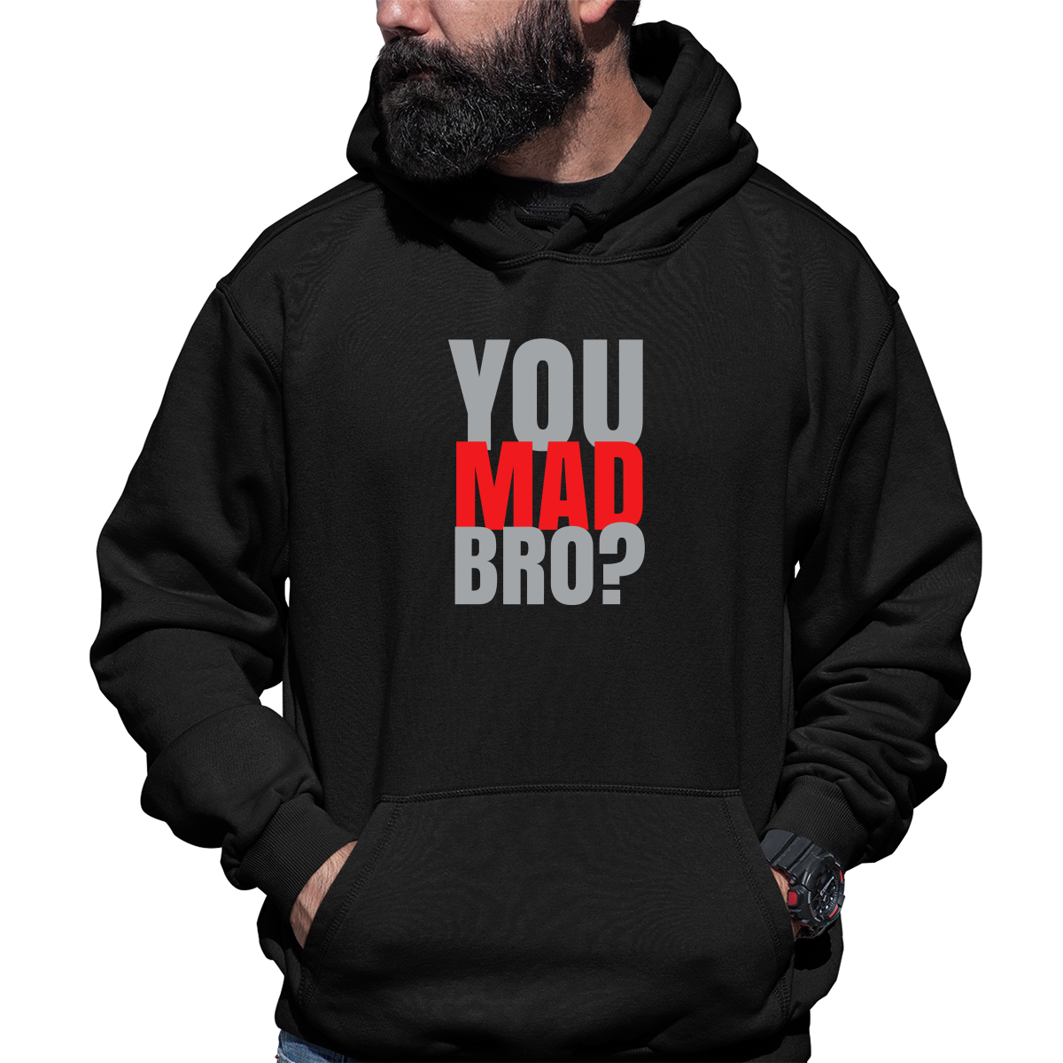 You Mad Bro? Unisex Hoodie | Black