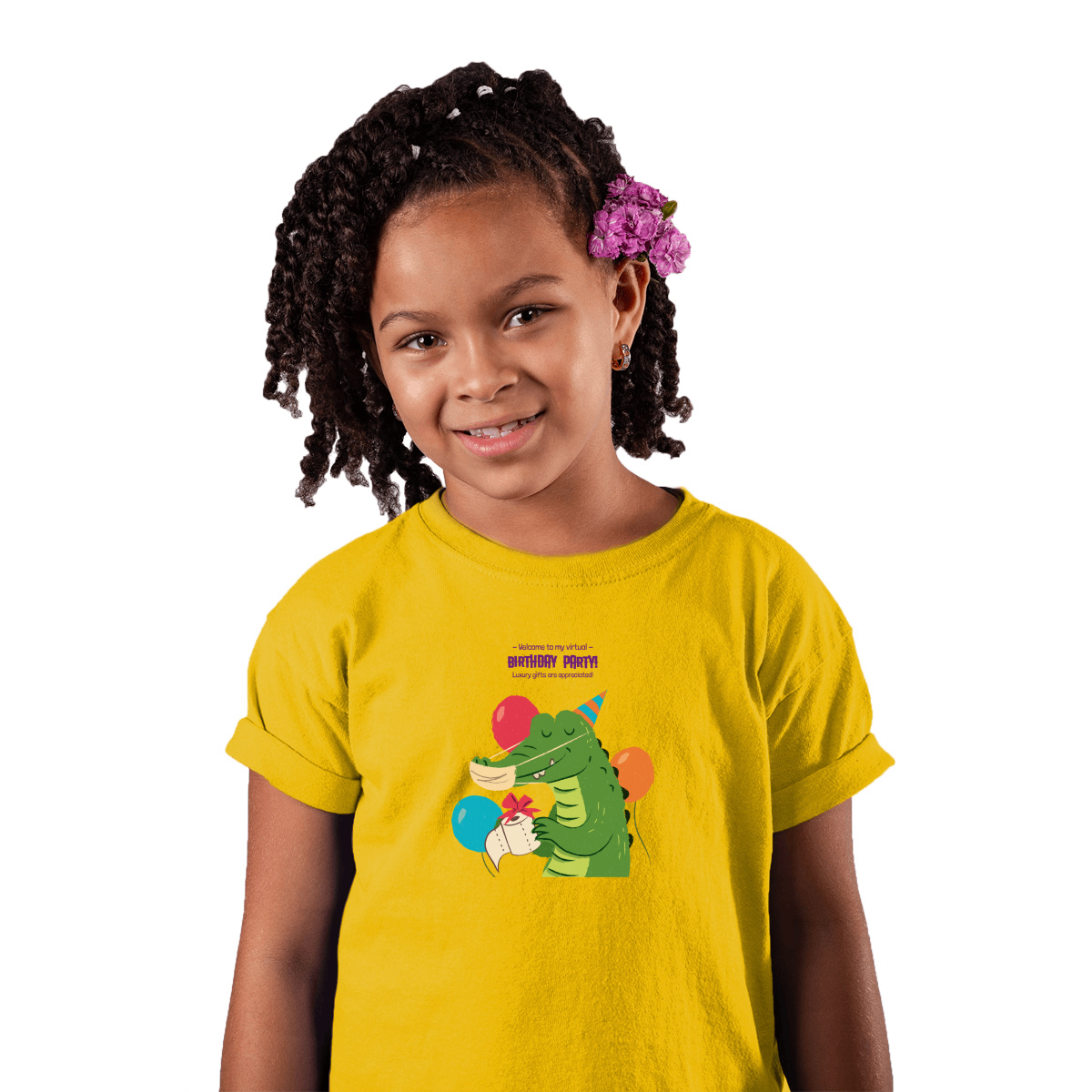 Welcome to My Virtual Birthday Party Toddler T-shirt | Yellow