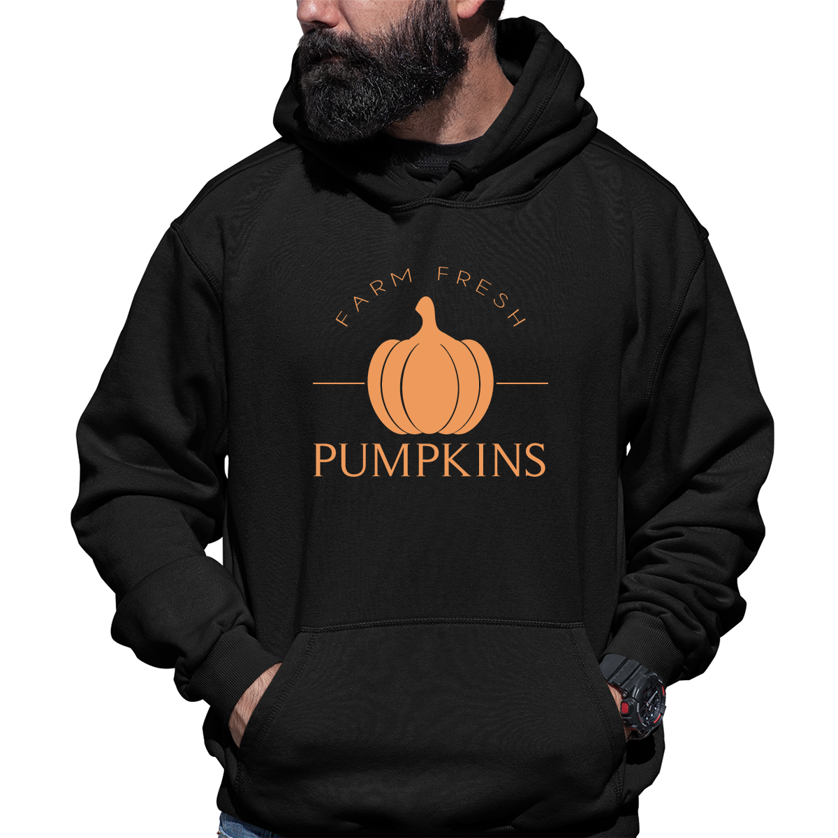 Farm Fresh Pumpkins Unisex Hoodie | Black
