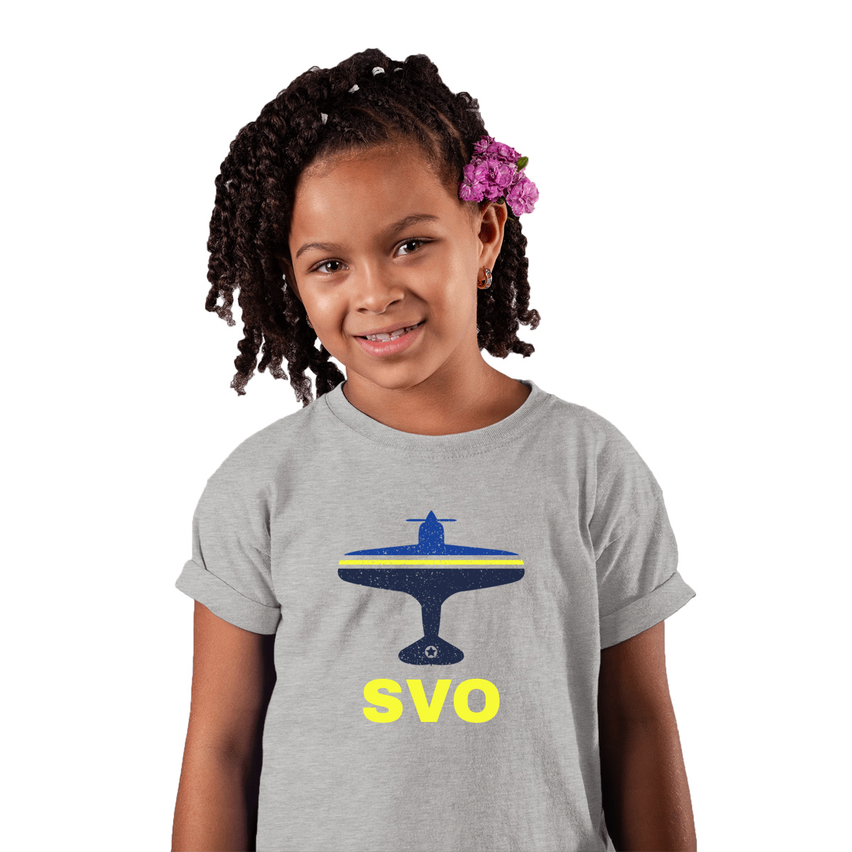Fly Moscow SVO Airport Kids T-shirt | Gray