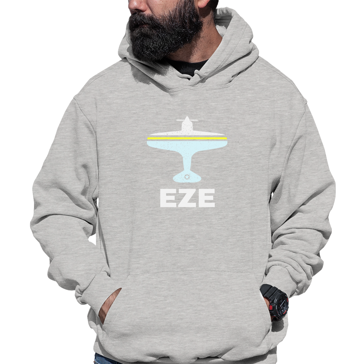 Fly Buenos Aires EZE Airport Unisex Hoodie | Gray