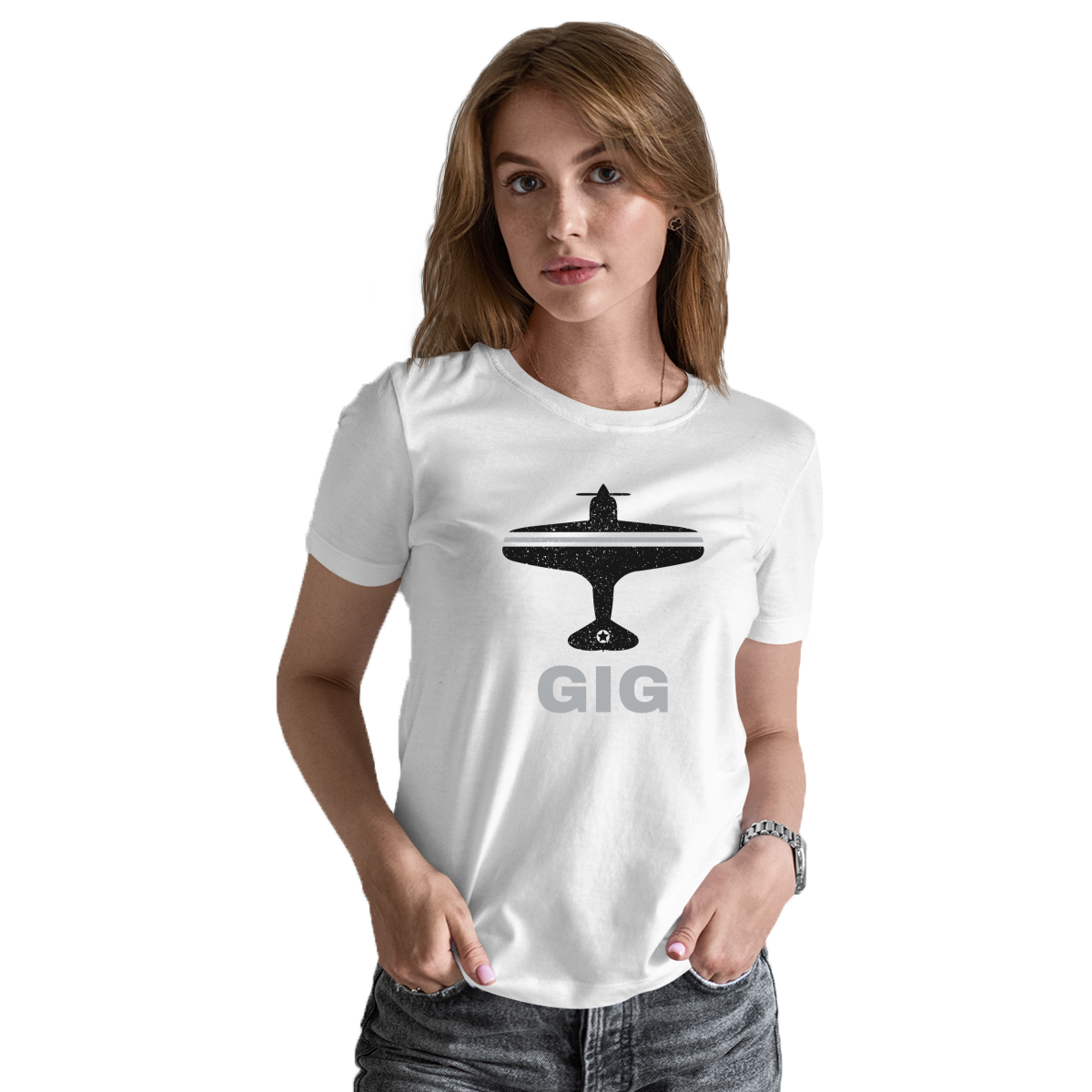 Fly Rio de Janerio GIG Airport Women's T-shirt | White