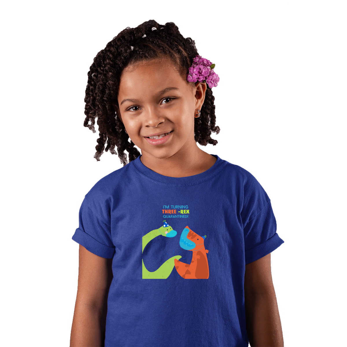 I'm turning three-rex quarantined Toddler T-shirt | Blue