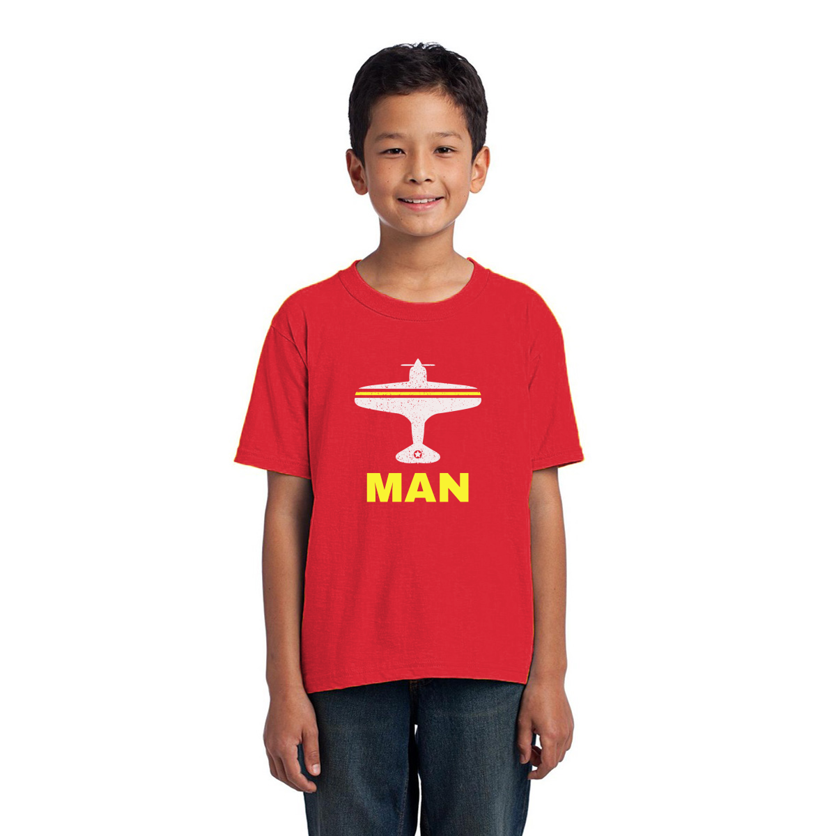 Fly Manchester MAN Airport Kids T-shirt | Red
