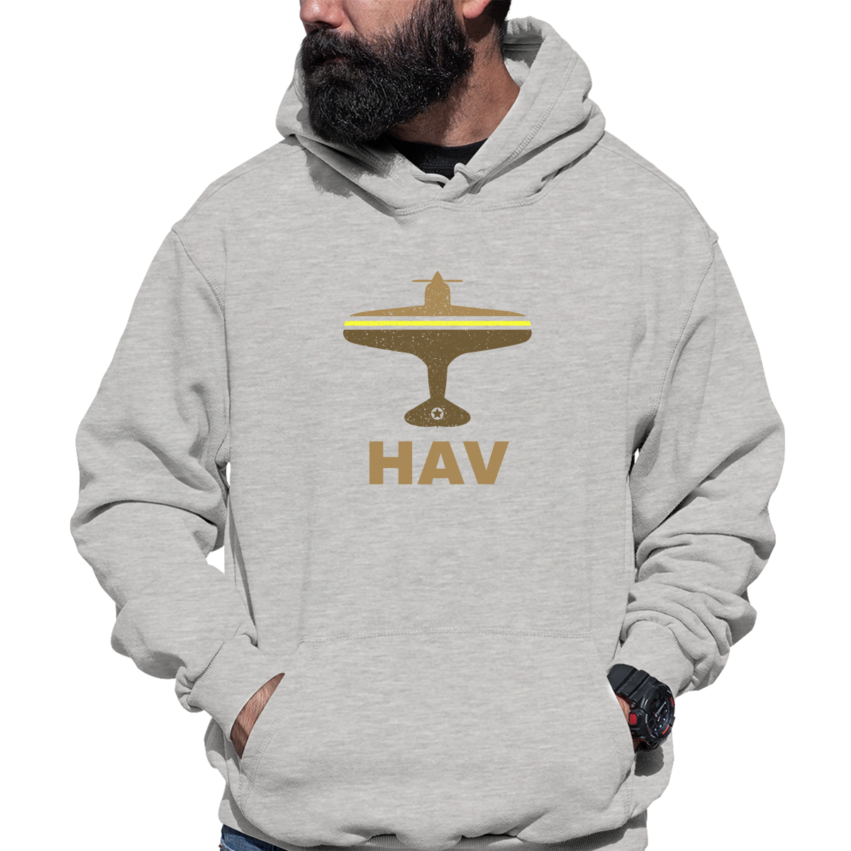Fly Havana HAV Airport Unisex Hoodie | Gray