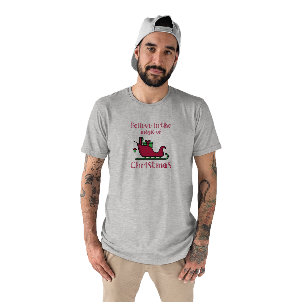 Believe in the Magic of Christmas Men's T-shirt | Gray