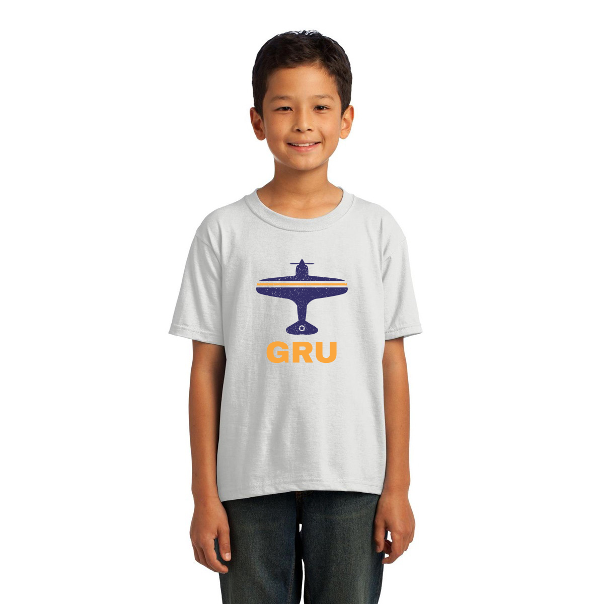 Fly Sao Paulo GRU Airport Kids T-shirt | White