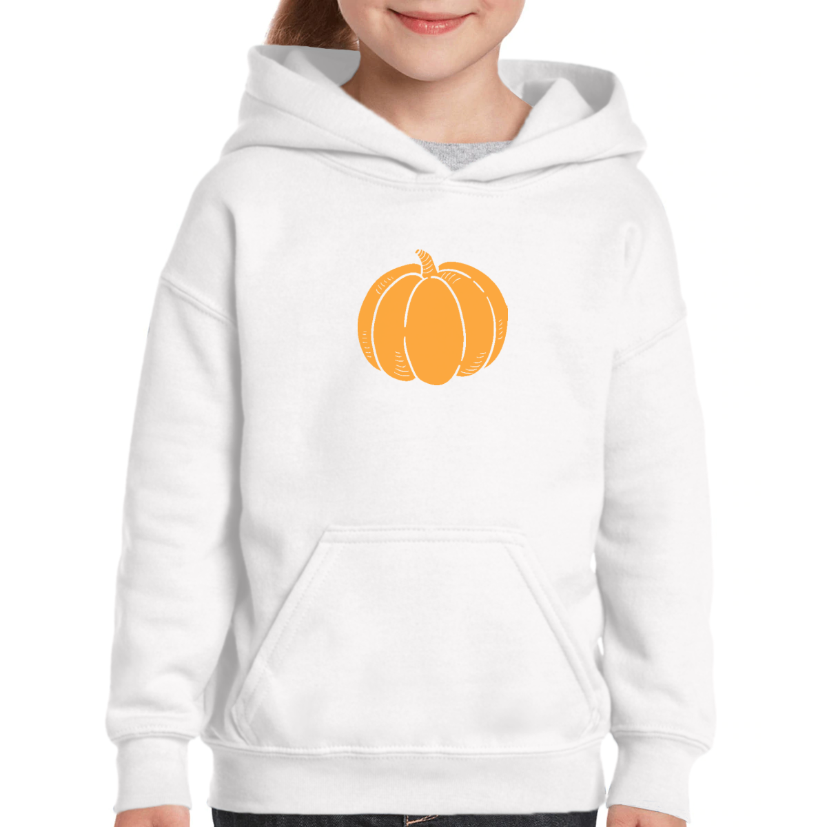 Pumpkin Pocket Kids Hoodie | White