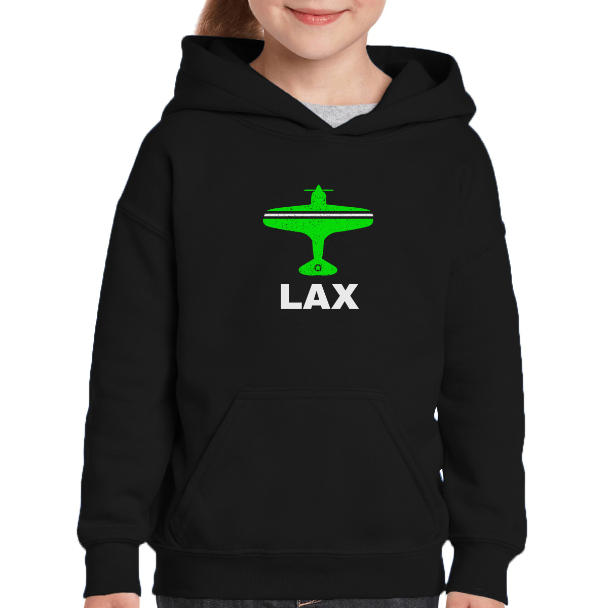Fly Los  Angeles LAX Airport Kids Hoodie | Black