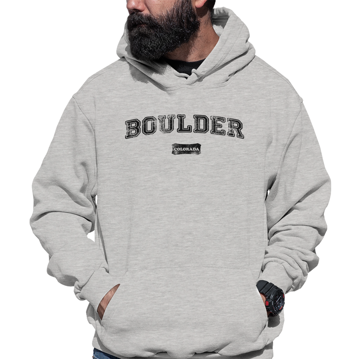 Boulder Colorado Represent Unisex Hoodie | Gray