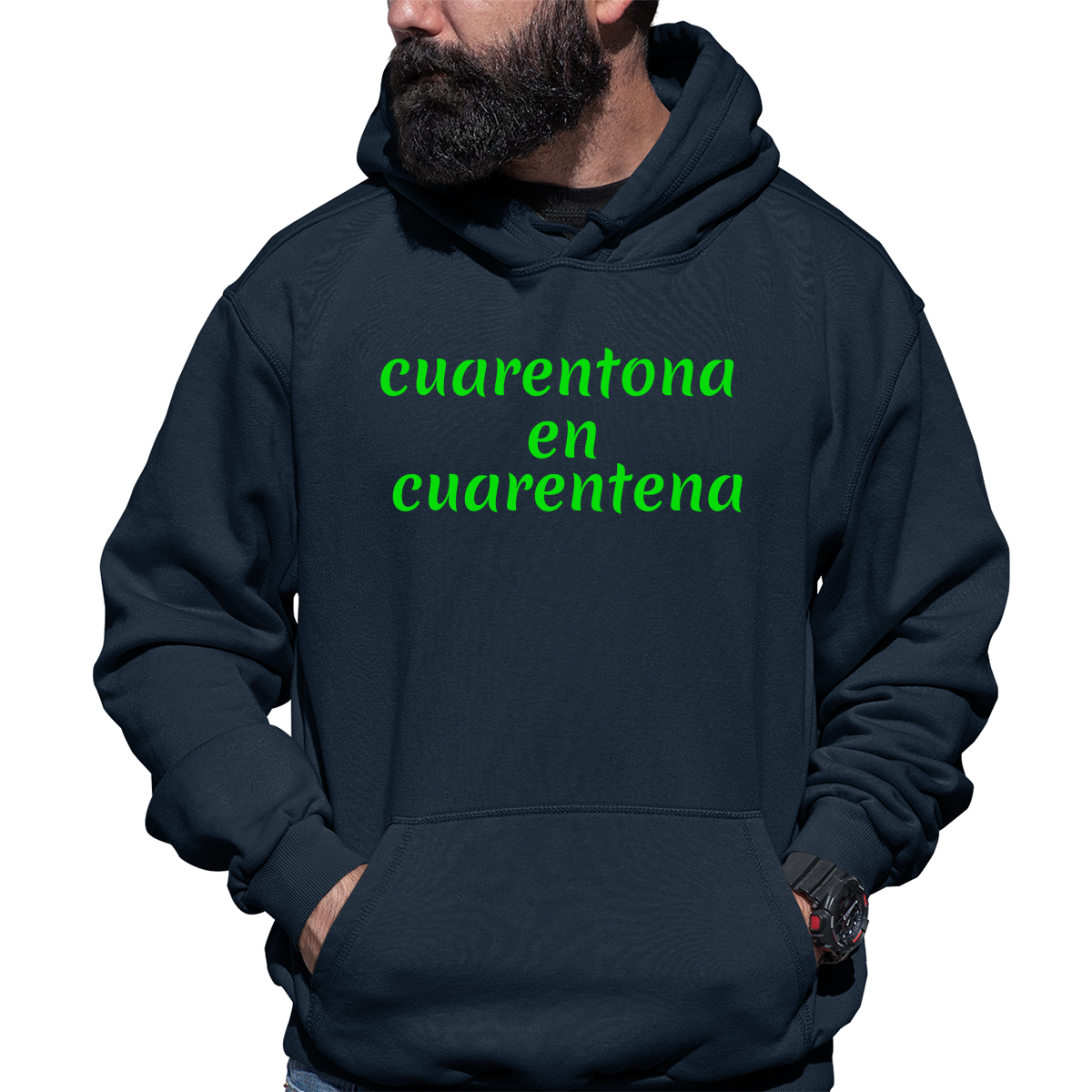 Cuarentona en Cuarentena Unisex Hoodie | Navy