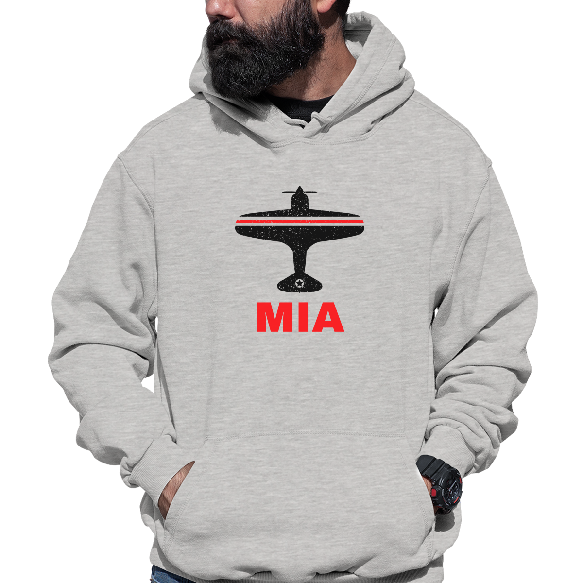 Fly Miami MIA Airport Unisex Hoodie | Gray