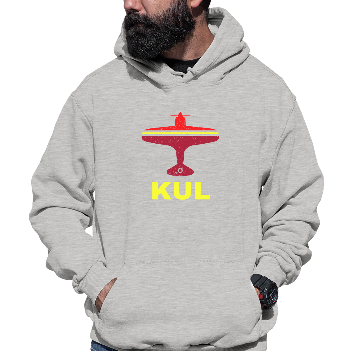 Fly Kuala Lumpur KUL Airport Unisex Hoodie | Gray