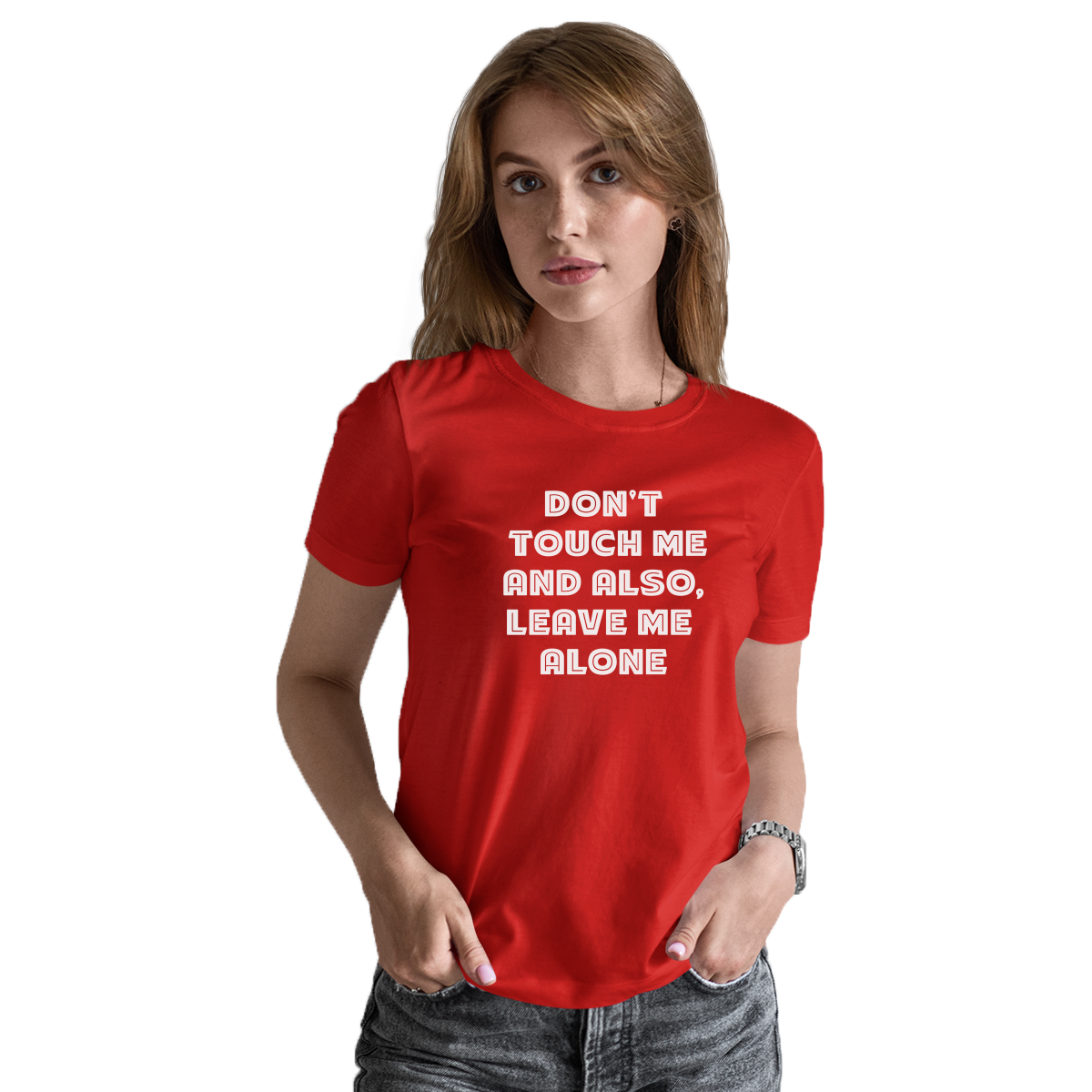 Don't Touch Me Women's T-shirt | Red