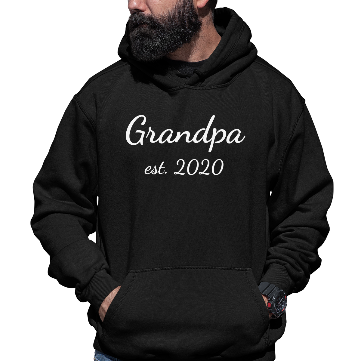 Grandpa Est Shirt 2020 Unisex Hoodie | Black