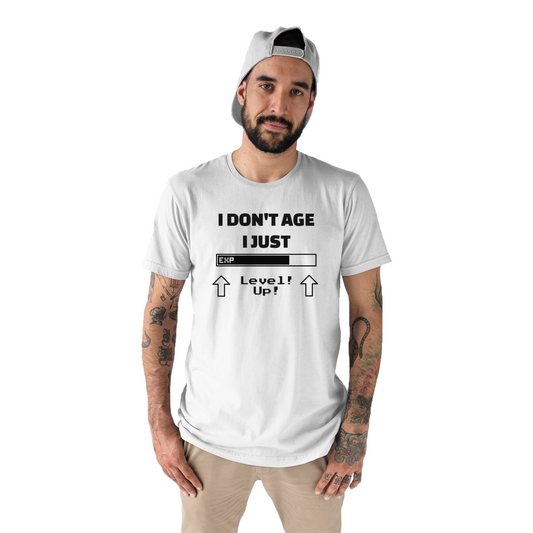 I Don't Age I Just Level Up Men's T-shirt | White