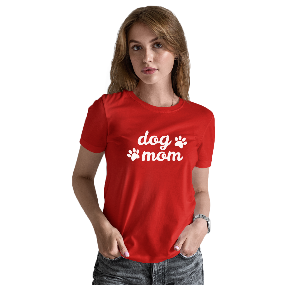 Dog Mom Women's T-shirt | Red