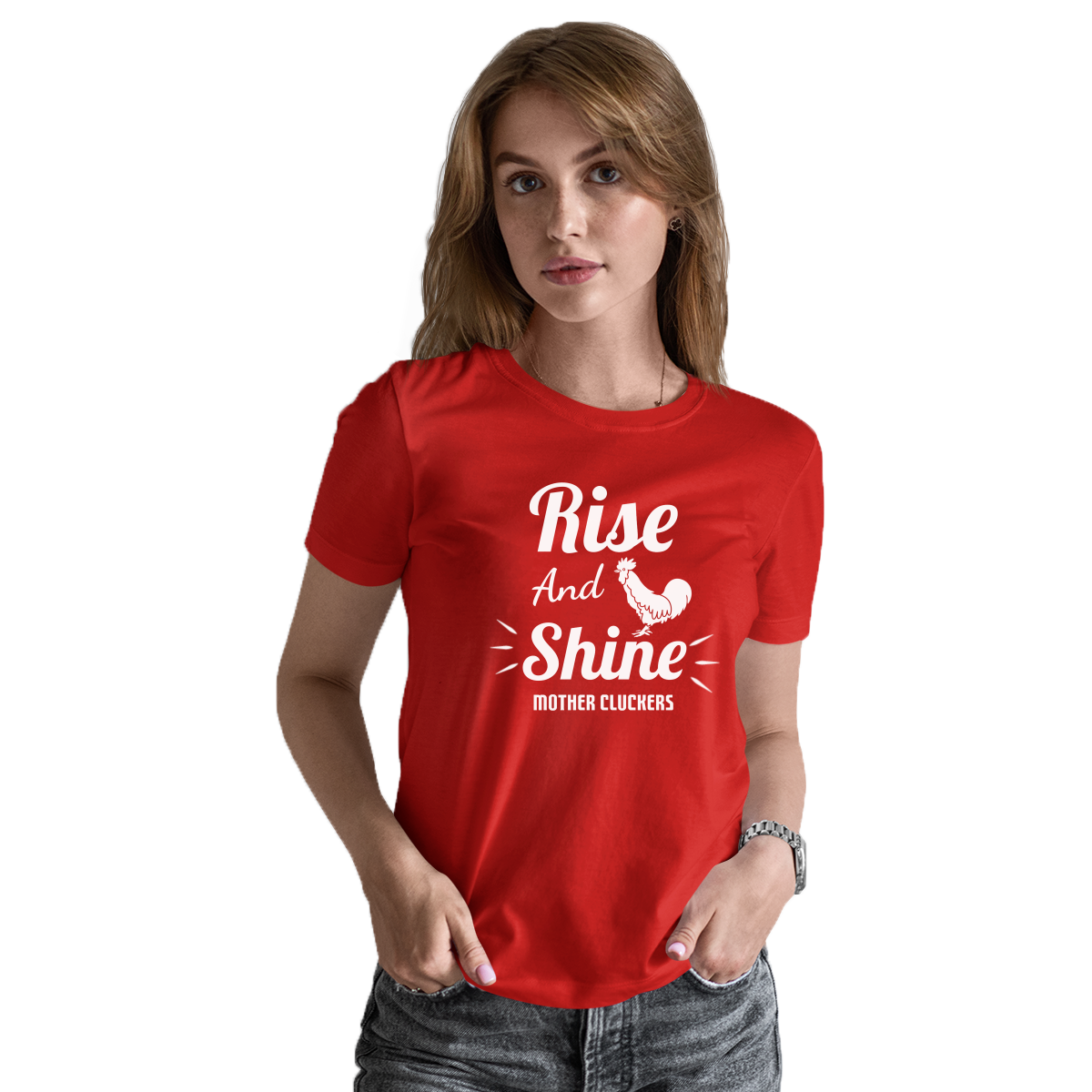 Rise and Shine Mother Cluckers Women's T-shirt | Red