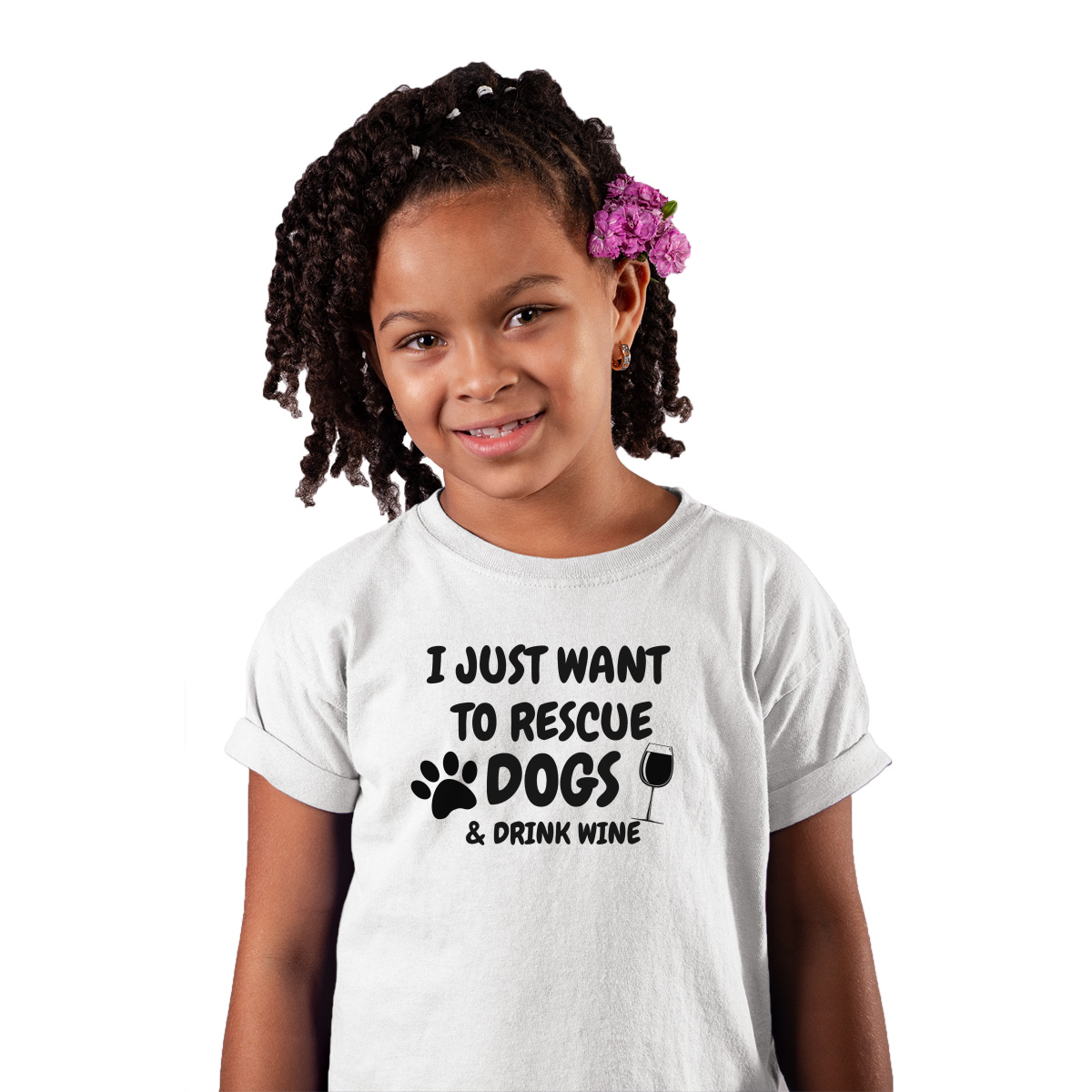 Dogs and Drink Wine Kids T-shirt | White