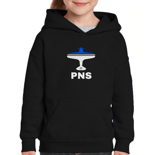 Fly Pensacola PNS Airport Kids Hoodie | Black