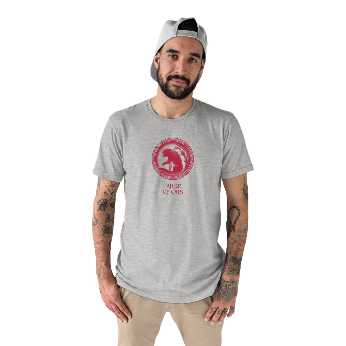 Father of Cats Men's T-shirt | Gray
