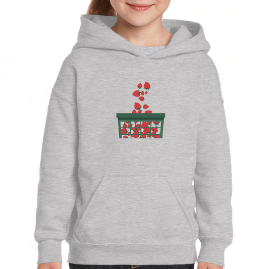 Strawberry  Kids Hoodie | Gray