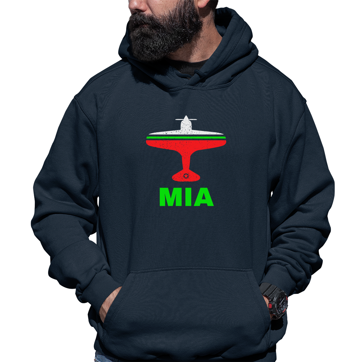 Fly Miami MIA Airport Unisex Hoodie | Navy