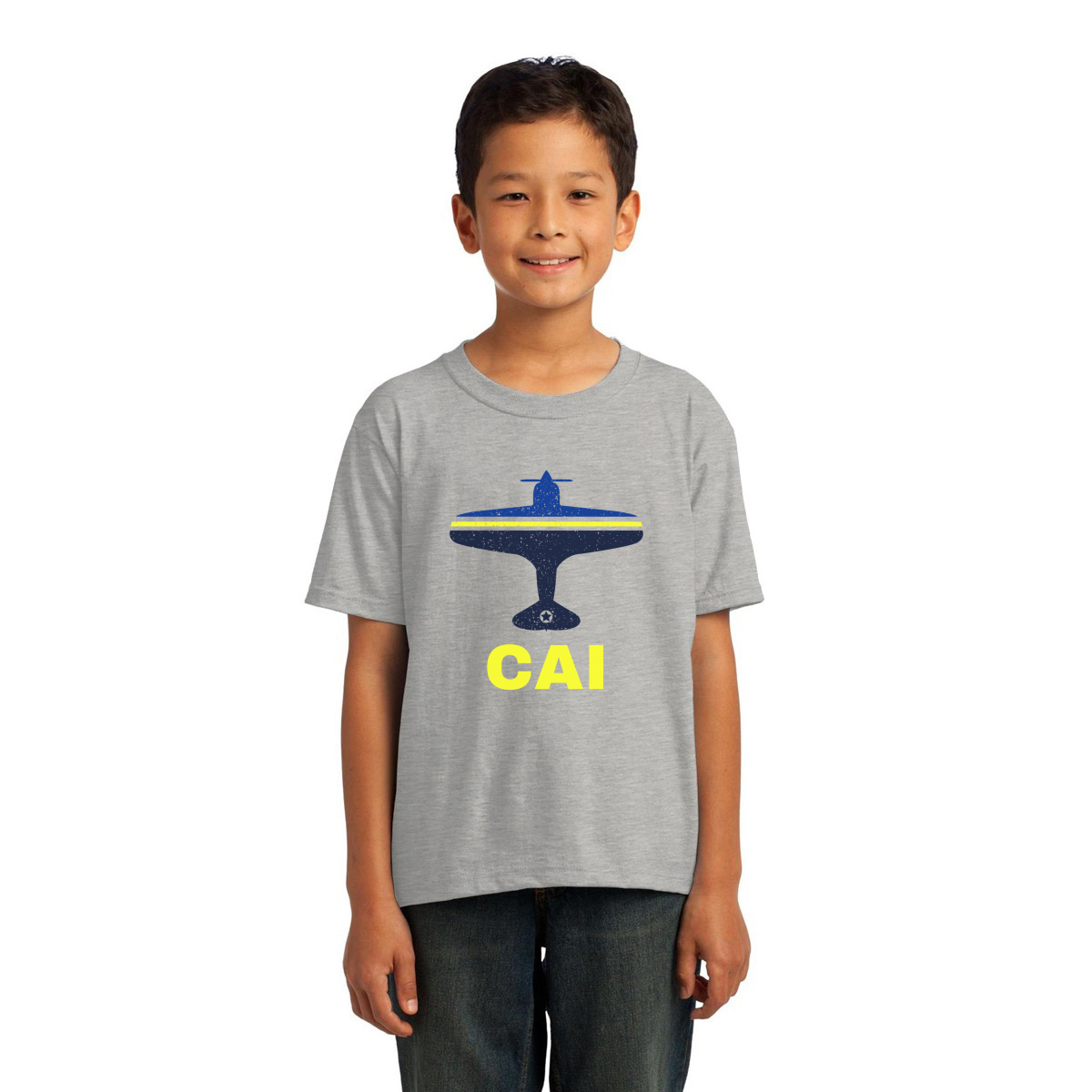 Fly Cairo CAI Airport Kids T-shirt | Gray