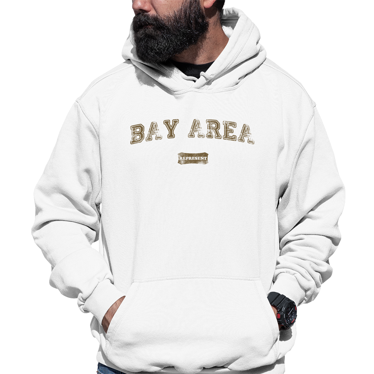 Bay Area Represent Unisex Hoodie | White