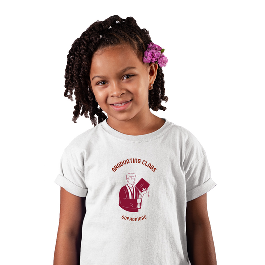 Graduating Class Sophomore Kids T-shirt | White