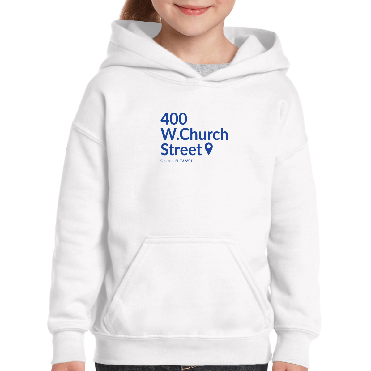 Orlando Basketball Stadium Kids Hoodie | White