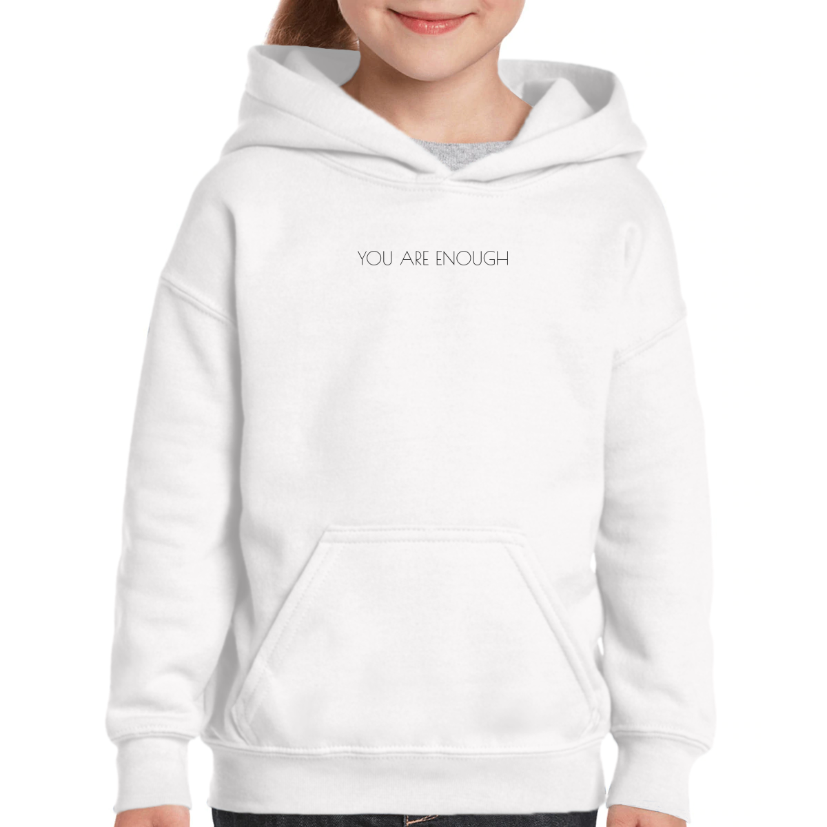 You are enough Kids Hoodie | White