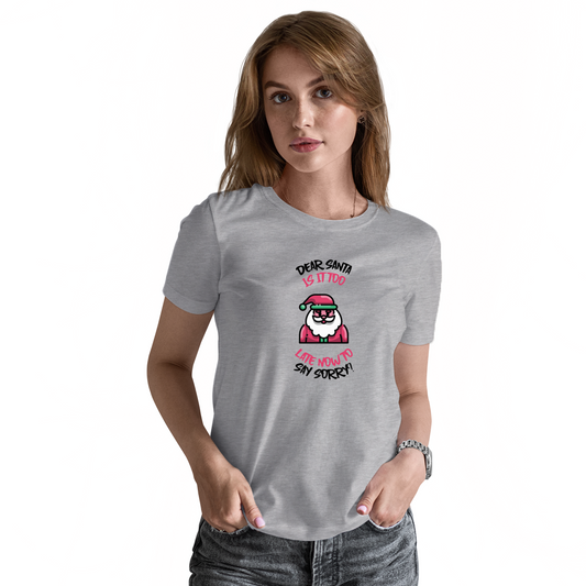 Dear Santa, Is It Too Late to Say Sorry? Women's T-shirt | Gray