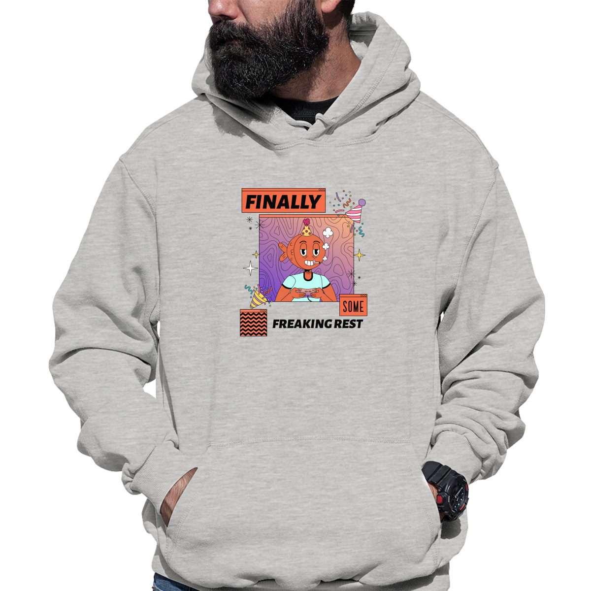 Finally Som Freaking Rest  Unisex Hoodie | Gray