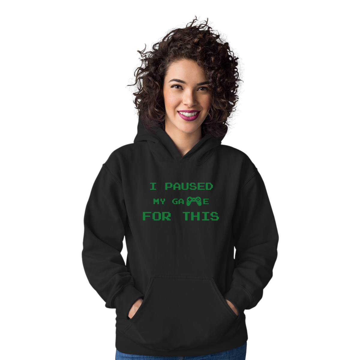 I Paused My Game For This Unisex Hoodie | Black