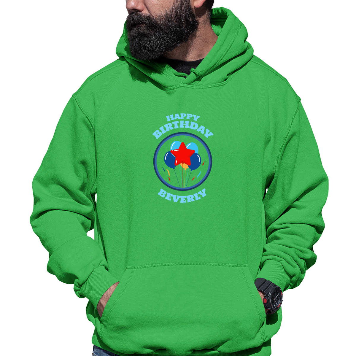 Happy Birthday Beverly Unisex Hoodie | Green